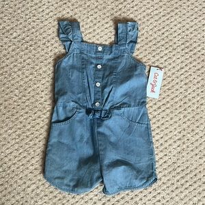 NWT Cat & Jack Girls Denim Romper 3T